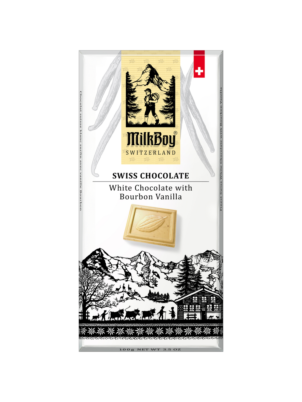 Milkboy Swiss Chocolate Bar- White Chocolate with Bourbon Vanilla