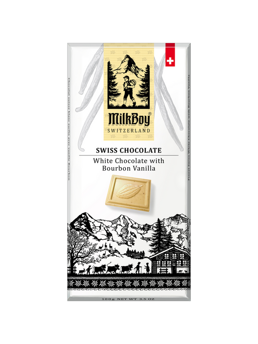 Milkboy Swiss Chocolate Bar- White Chocolate with Bourbon Vanilla