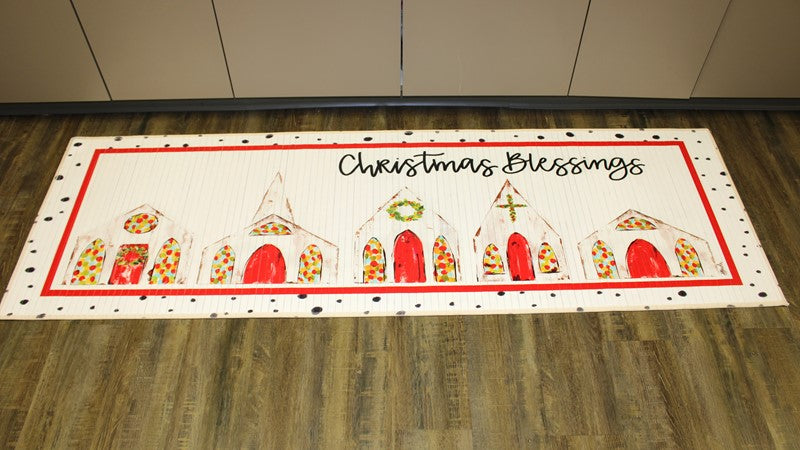 Christmas Blessings Church Bamboo Floor Runner