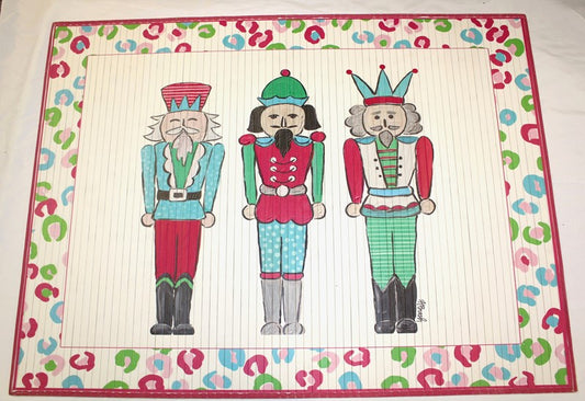 Bright Nutcrackers Bamboo Floor Mat