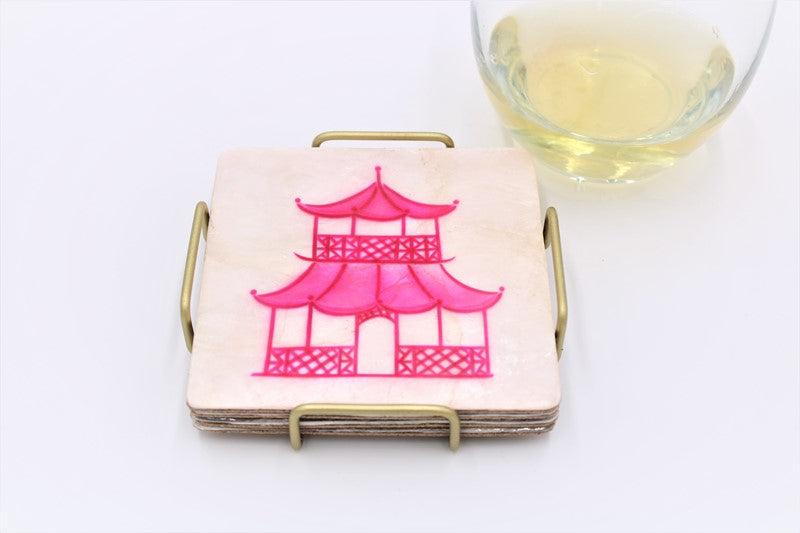 Capiz Pagoda Coaster Set