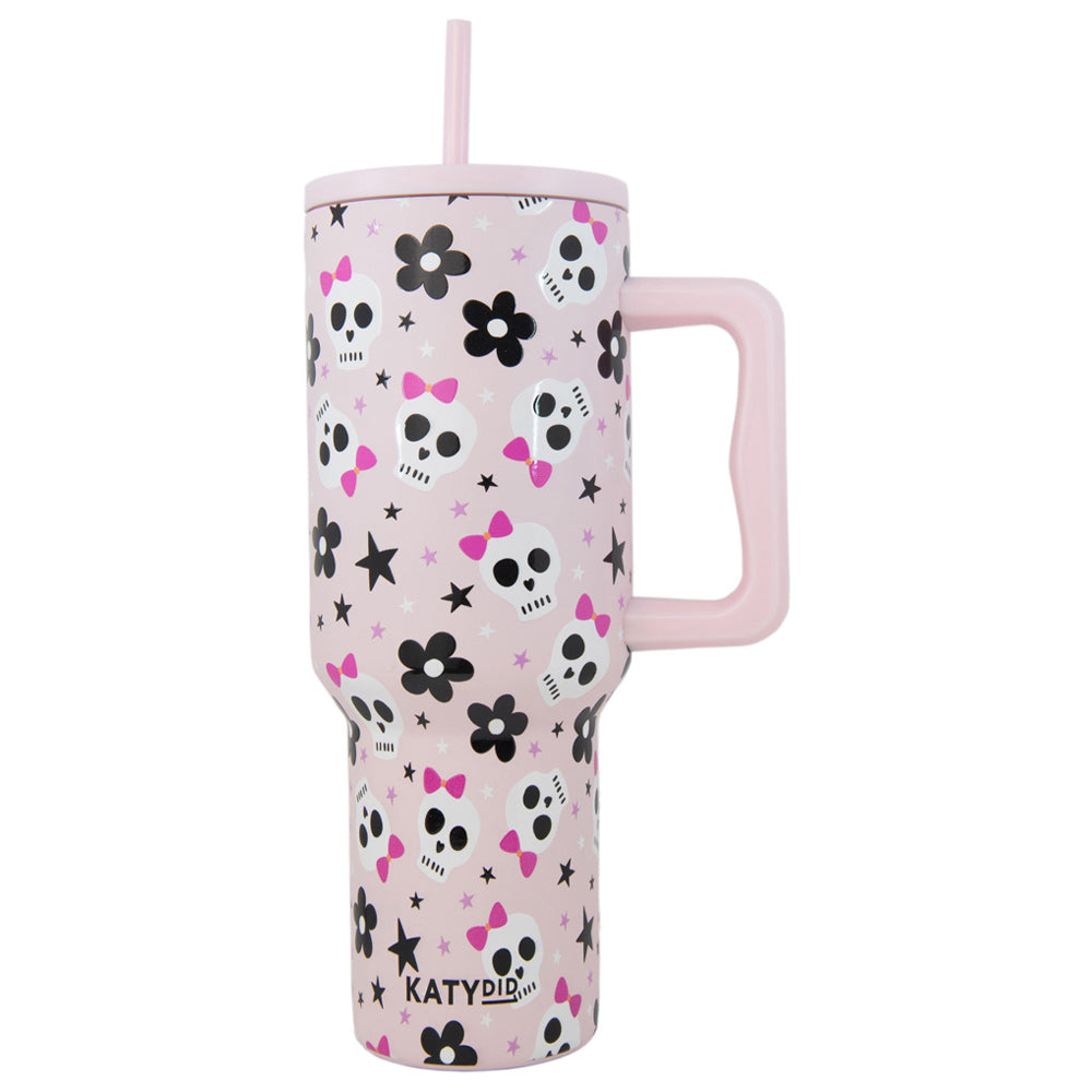 KATYDID Skull Flower Bow Tumbler