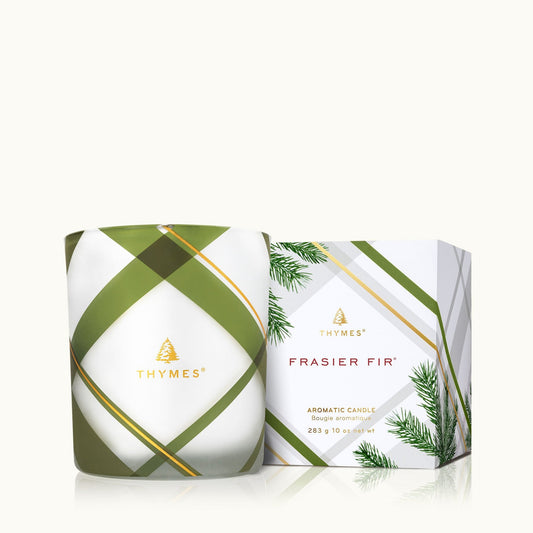 Thymes Fraiser Frosted Plaid Candle