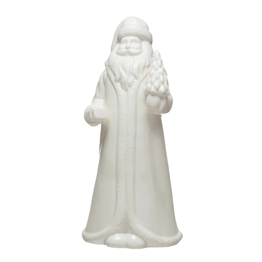 White Stoneware Santa