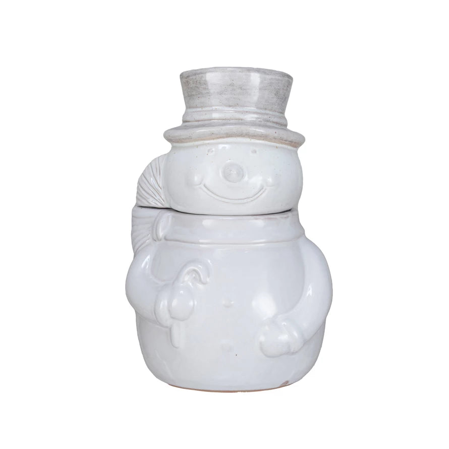 Stoneware Snowman Cookie Jar