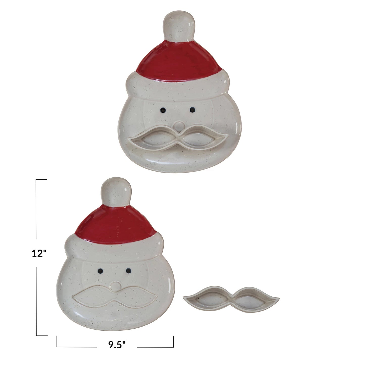 Stoneware Santa Plate with Dish