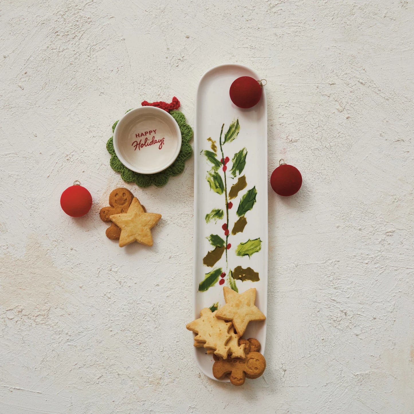 Holly Appetizer Tray