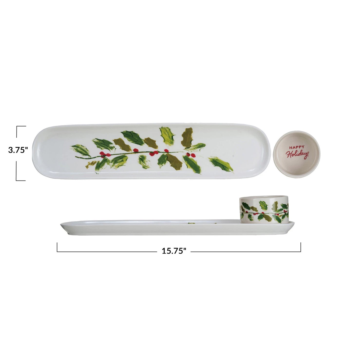 Holly Appetizer Tray