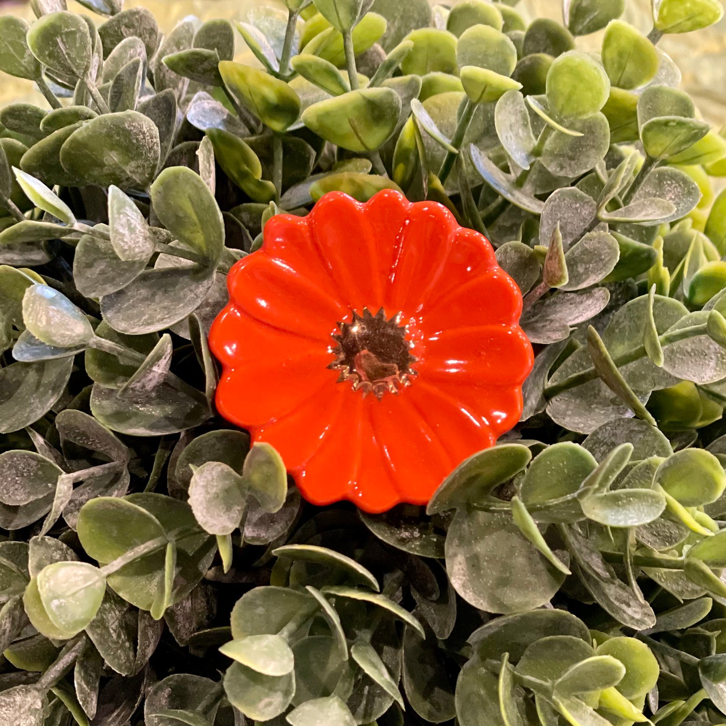 Nora Fleming Orange Flower Ceramic Mini