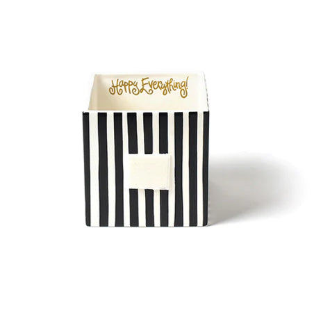 Happy Everything Black Stripe Mini Nesting Cube Medium