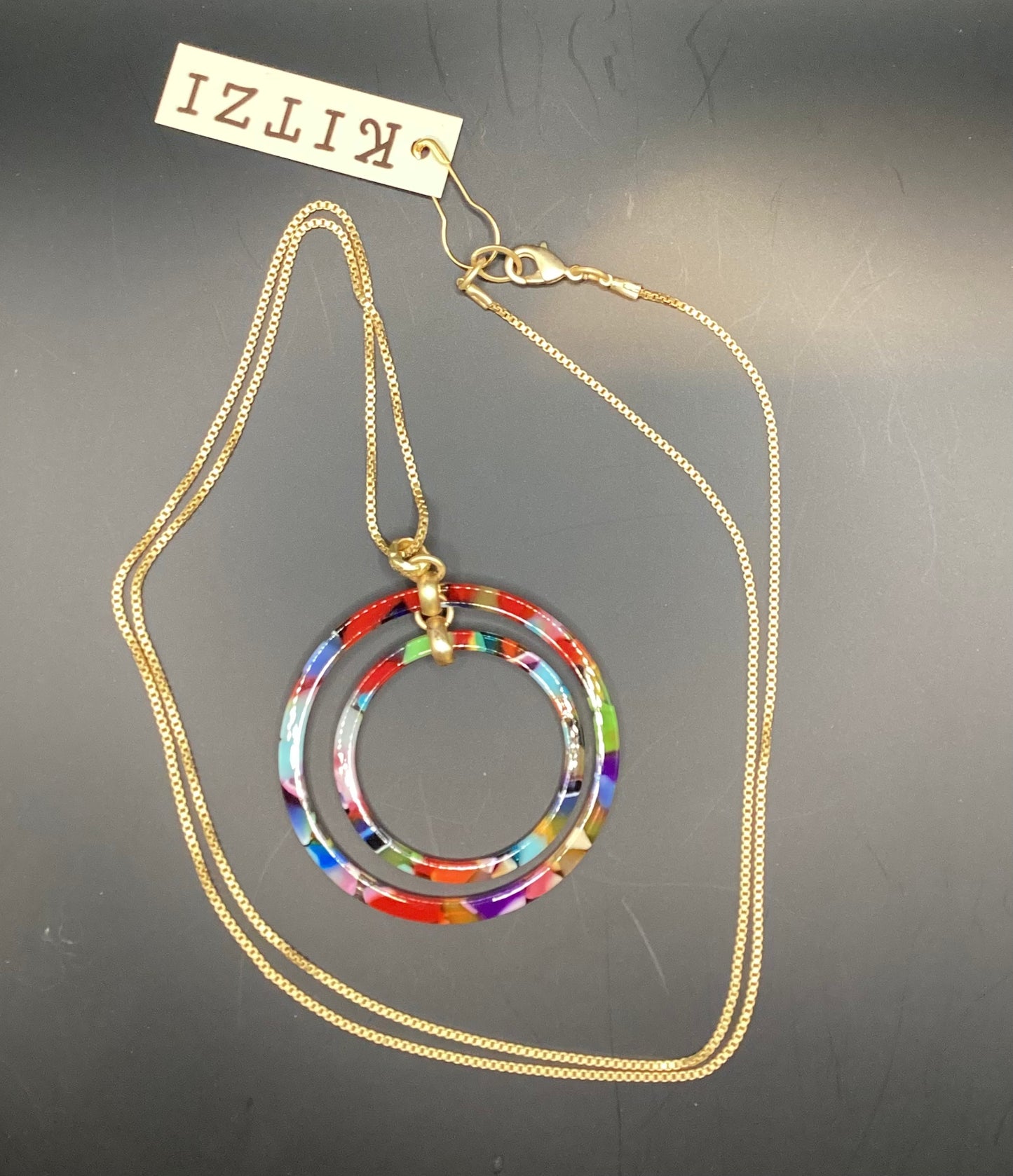 Kitzi Necklace Confetti Hoop