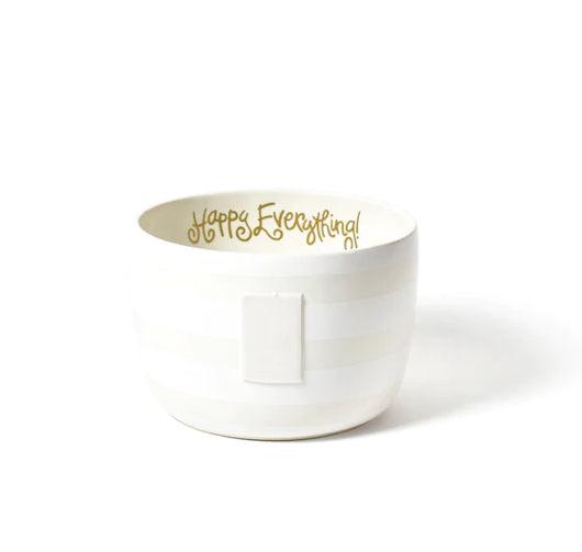 Happy Everything White Stripe Big Bowl