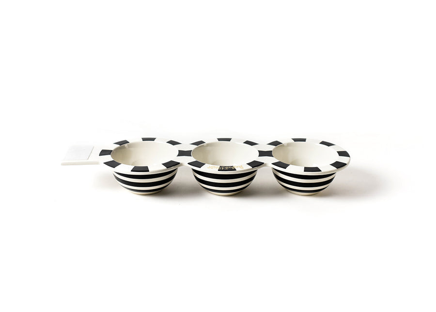 Happy Everything Black Stripe Mini Trio Bowl