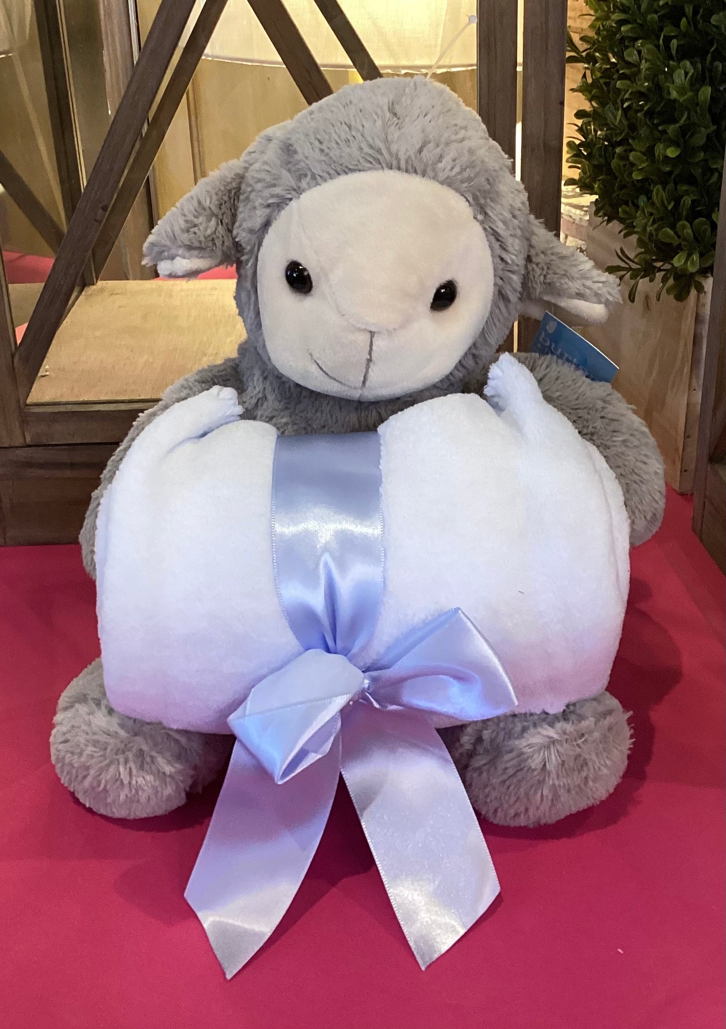 Burton And Burton Stuffed Lamb With Blanket-Blue