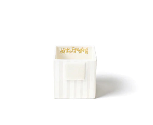 Happy Everything White Stripe Mini Nesting Cube Small